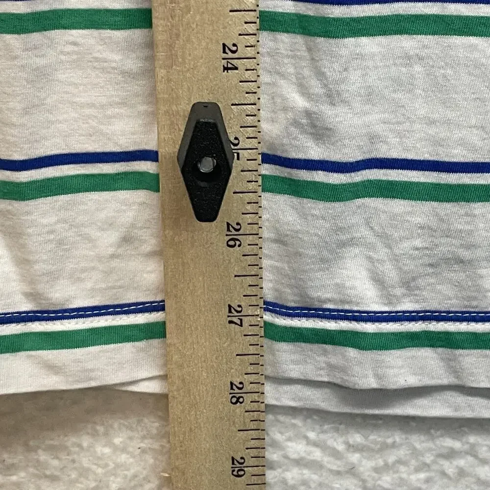 Nike Shirt Mens Large White Green Striped The Nike Tee Embroidered Swoosh Logo - Picture 10 of 11
